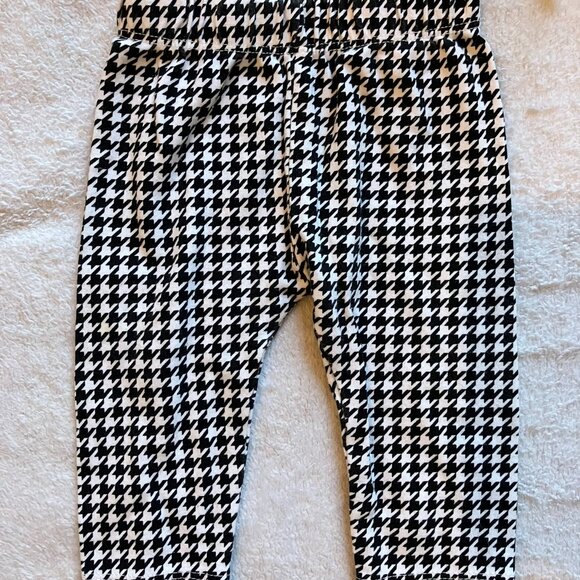 Pekkle 6M Black & White Houndstooth Cotton Leggings VGUC Baby Girls - Picture 13 of 13